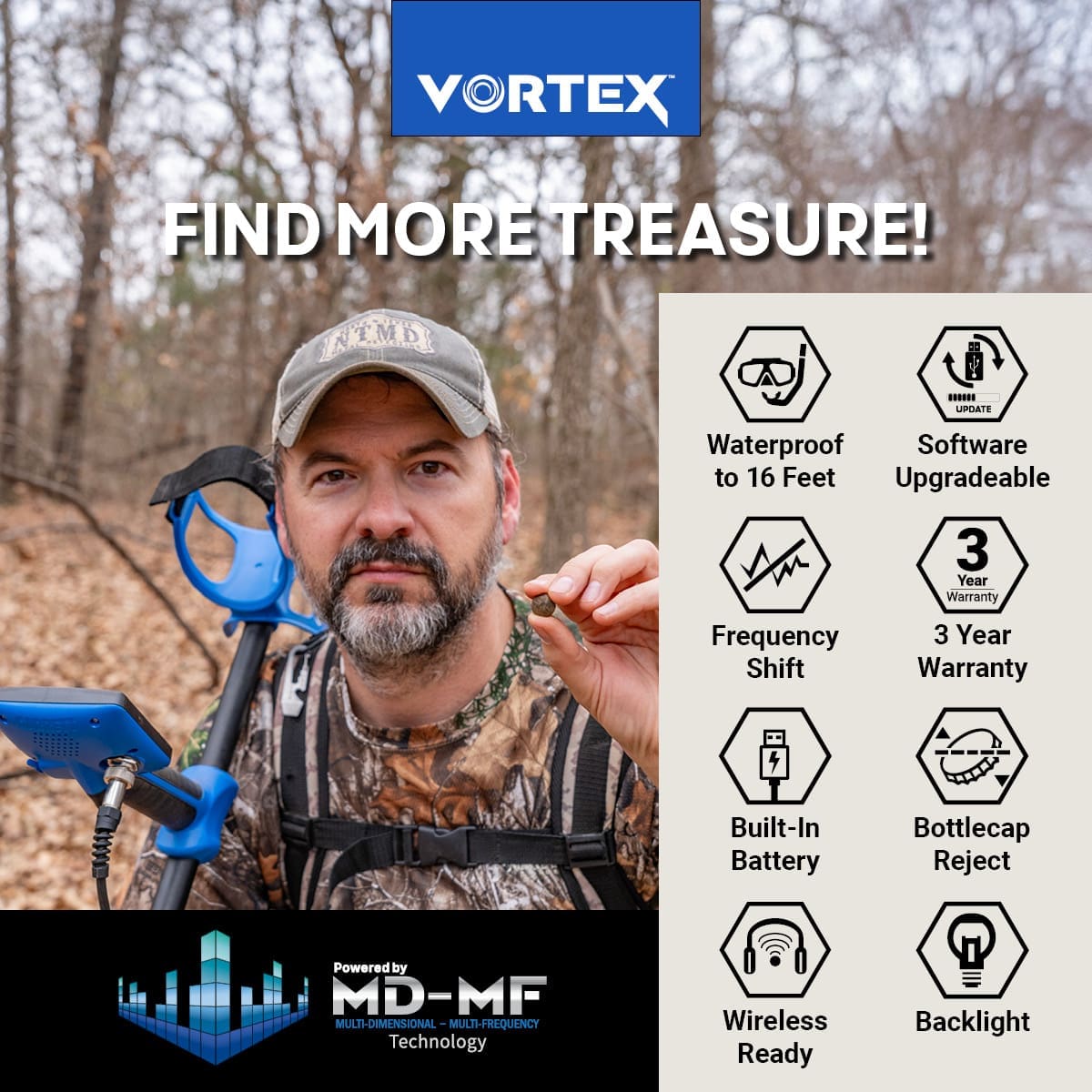 Kırşehir Garrett Vortex VX7 Dedektör - Vortex VX7, sahil, park ve tarla arasında geçiş yapan kullanıcı için dengeli güç noktasıdır.
